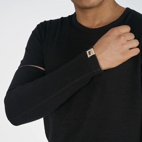 Alpaca Wool Arm Sleeve: 420 Midweight Black S4