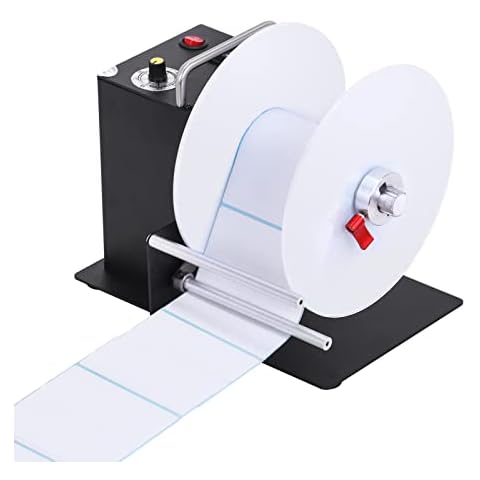Label Rewinder Width 120mm Diameter 200mm Forward and Reverse Adjustable Two-way Automatic Label Rewinder 1/1.5/3 in Inner Core Tags Rewinding Machine 0-200mm/s Speed-Adjustable Cover