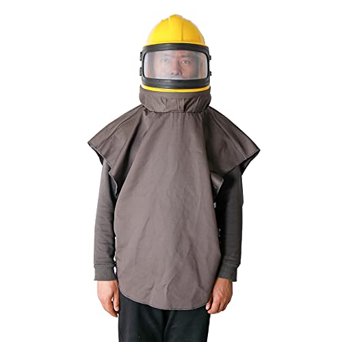 Casque de sablage perméable à l'air anti-poussière avec cape