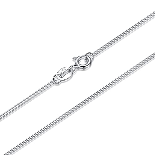 USEEDOVIA Feine 925 Silber Panzerkette Damen Herren Ankerkette Glänzend Feine Gliederkette mit Karabiner Verschluss Sterling Silber 925 Kette 50cm Cover