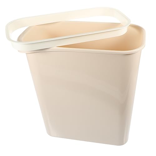 Bote de basura estrecho rectangular sin tapa Beige miniatura 1