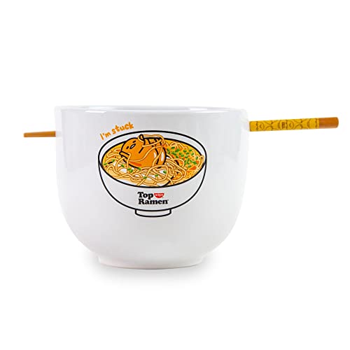 Bol à nouilles Gudetama Nissin en céramique de 590 ml avec ses baguettes en bois