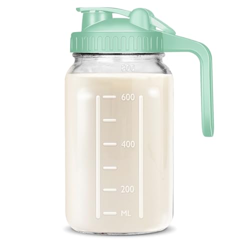 UYEIKMLOP Mason Jar Pitcher, 32 OZ Breast Milk Pitcher Double