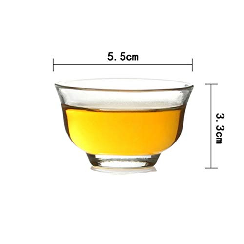 Teacups 1.3Oz/40Ml Clear Borosilicate Insulated Glass Traditional Chinese Kung Fu Tea Cups For Drinking Tea, Wine Whisky Liquor And Spirits Water,Set Of 10 #TOP6