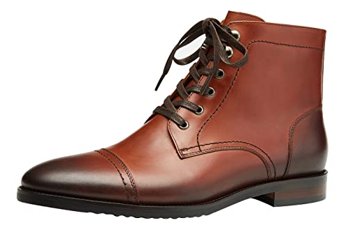 Image of Santimon Men's Oxfords Formal Dress Boots For Men Business Casual Leather Ankle Boots