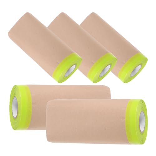 Film de protection semi-transparent marron 5pcs avec ruban de masquage pour peinture de carrosserie