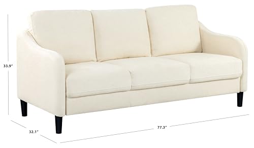 SAFAVIEH Couture Furniture Collection Edalynn Modern Cream 3-Seater Sofa - Image 4