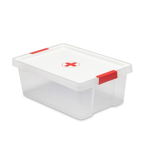 TATAY First Aid Box with Lid, 7L Capacity, with Handles, Lid 100% Recycled Materials, BPA Free. Measures 25 x 36 x 13 cm