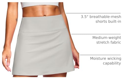 Image of SANTINY 13.5 inch /15 inch Tennis Skirt with 2 Pockets | A Line, High Waisted, Mini Length, Casual, Athletic, Golf, Skorts for Women