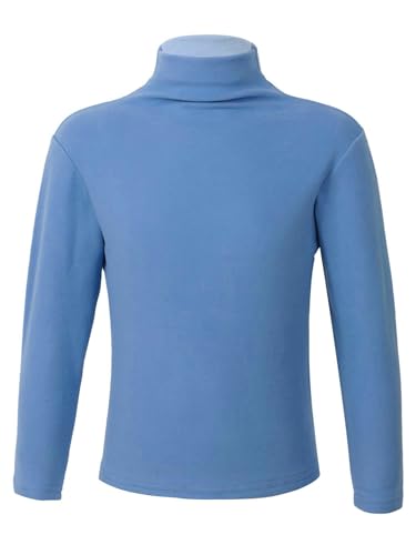 ranrann Maglia Camicia Termica Bambino a Manica Lunga Lupetto Unisex Bambini Tinta Unita Maglietta Abito Invernale T-Shirt Pullover Casual Azzurro 4-5 Anni