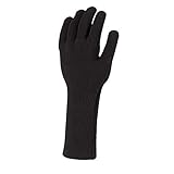 SEALSKINZ Unisex Waterproof All Weather Ultra Grip Knitted Gauntlet Glove, Black, X-Large