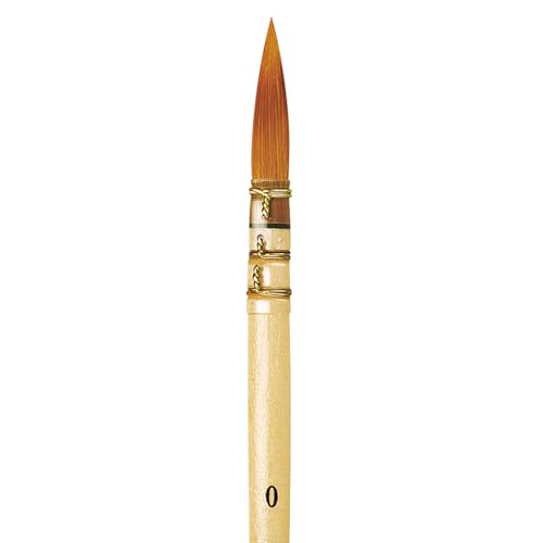 Image of da Vinci Watercolor Series 488 CosmoTop Spin Paint Brush, Round Synthetic with Lacquered Natural Handle, Size 0 (488-0)