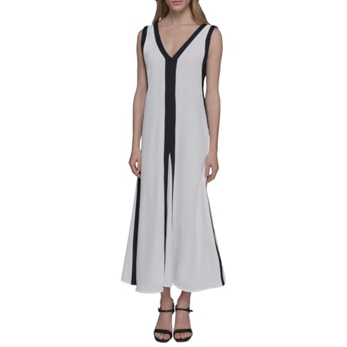 Robe maxi Karl Lagerfeld sans manches col en V longue robe décontractée femme fluide