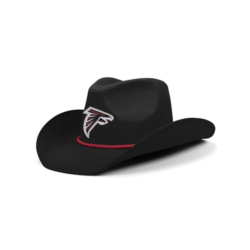 FOCO Atlanta Falcons NFL Black Rhinestone Logo Cowboy Hat