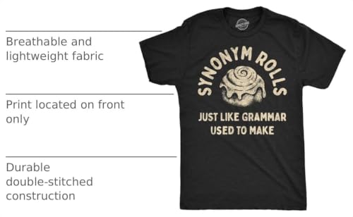 Mens Synonym Rolls Just Like Grammar Used to Make Funny T Shirt Black L by Crazy Dog T-Shirts - Used condition - Image 3