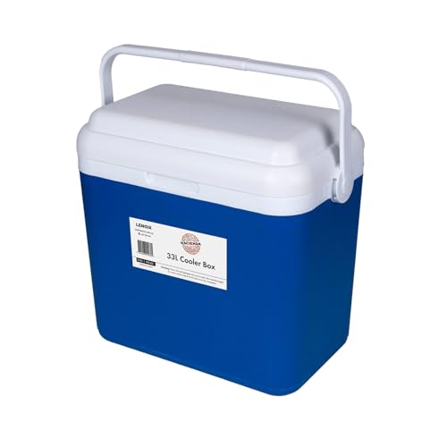 Hacienda 33L Portable Cooler Box with Easy Transport Carry Handle, Detachable Lid, Durable 30kg Capacity Build, Reliable Insulation, Compact Lightweight Design for Camping & Picnics
