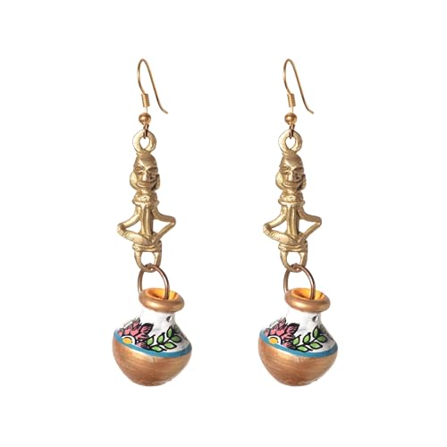 Image of Handcrafted Boho & Tribal Earrings for Women - Wooden, Brass & Terracotta Statement Designs in Drop, Hoop, Loop & Dangle Styles