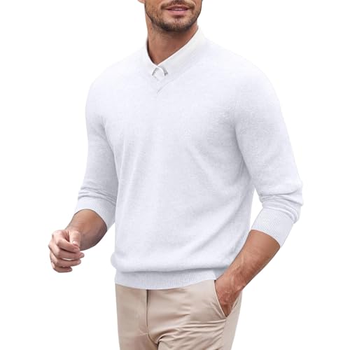 Pull en tricot à col roulé blanc XXXL pour homme adepte de confort décontracté