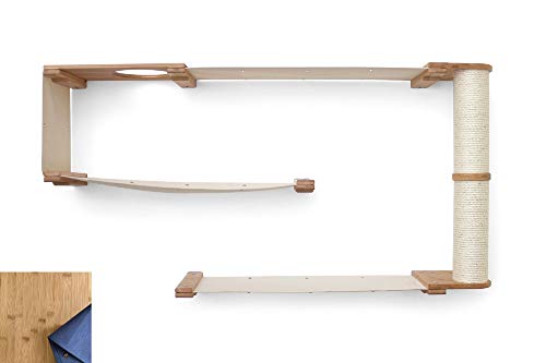 CatastrophiCreations Deluxe Maze Set for Cats Multiple-Level Wall Mounted Scratch, Hammock Lounge, Play & Climbing Activity Center Furniture Cat Tree Shelves