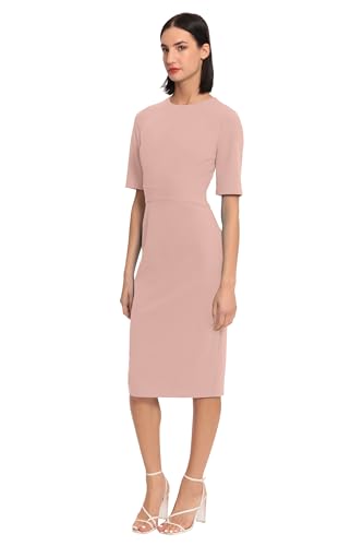 Image of Donna Morgan Women's Curved Waist Seam Crepe Workwear Dress Career Office Desk to Dinner Event Occasion Guest of