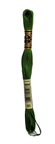 Image of DMC 6-Strand Embroidery Cotton Bundle - Parrot Green Color Family -4 Skeins of Thread - 8.7yd Skeins