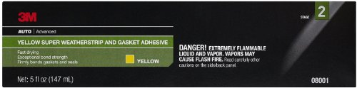 3M Super Weatherstrip And Gasket Adhesive, 08001, Yellow, 5 Fl Oz Tube, 1 Per Pack #TOP1