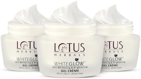 Lotus Herbals Gel Cream with SPF25 and PA+++ | Face Cream for Women & Men | Gives Glowing & Radiant Skin In 7 Days | Reduces Dark Spots & Pigmentation | Suitable For Oily, Combination, Sensitive & Dry Skin | 40g (Pack of 3)