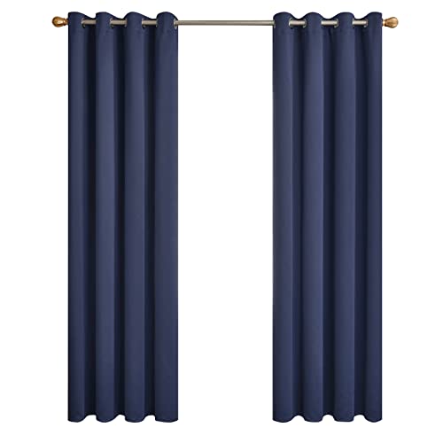 Topfinel Cortinas Salon Modernas Termicas Aislantes Opacas con Ojales para Cocina Habitacion Infantil Dormitorio 2 Piezas Azul Marino 140x240