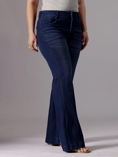 Image of Miss Chase A+ Women's High Rise Regular Stretchable Denim Bootcut Shaping Jeans