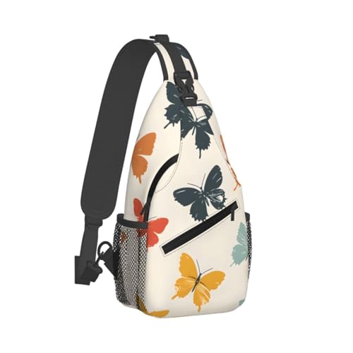 Bolso cruzado colorido con mariposas y flores para viaje miniatura 2
