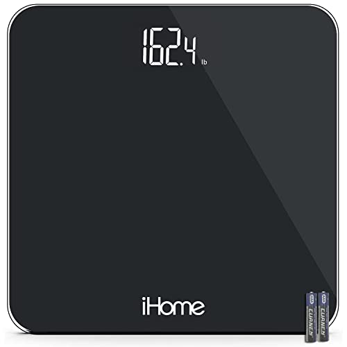 Ihome Digital Scale Step-On Bathroom Scale - Ihome High Precision Body Weight Scale - 400 Lbs, Battery Powered With Led Display - Batteries Included -Great For Home Gym (Black) #TOP15