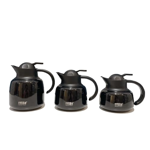 ステンレス魔法瓶 南瓜型 304保温ポット 茶こし付き 保温保冷 大容量 ティーポット 水筒 分離式 新デザイン (オブシディアンブラック,1000ml)