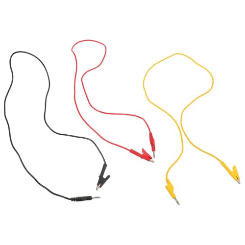 Hohopeti 3 Piezas Cables de Prueba con Pinzas de Cocodrilo Aisladas Conectores Banana de Apilables Cables Flexibles de Equipos de Test con Resistencia de Aptos para Altavoces y Diagnósticos