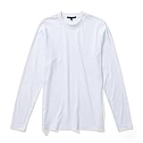 Robert Barakett T Long Sleeve High Crew Pima Cotton Men's Tee Shirt, White, Medium