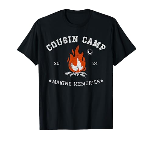 Cousin Camp 2024 Making Memories Campfire Camping Vacation Camiseta