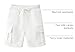 DINGDONG'S CLOSET Tollder Kid Boys' Drawstring Pull On Cargo Shorts (Off White, 3T)