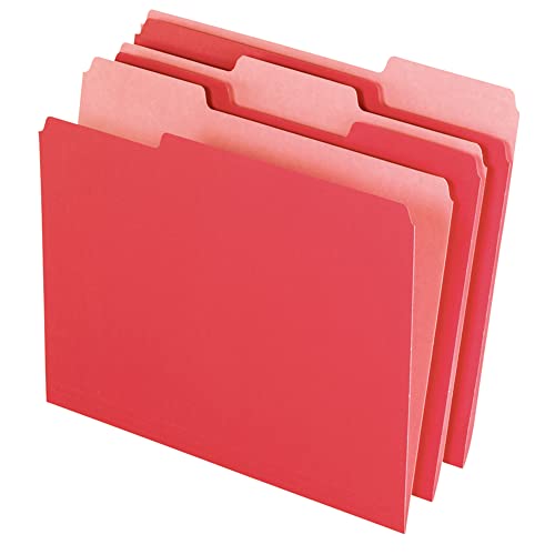 Office Depot File Folders, Letter, 1/3 Cut, Red, Box Of 100, 97662 #TOP26