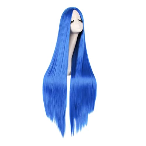 Image of MapofBeauty 40 Inch /100 cm Fashion Straight Long Costume Anime Cosplay Anime Wig (Bright Blue)