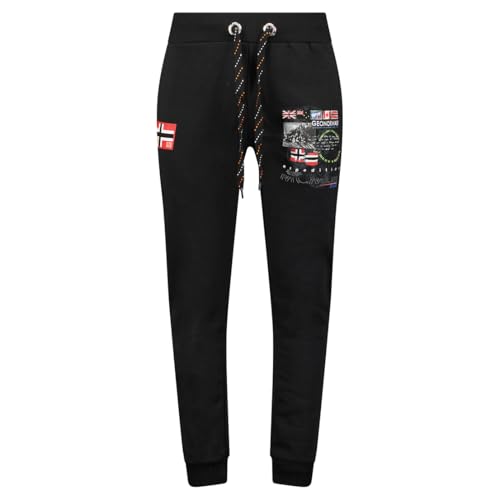 Geographical Norway Meographe EO Uomo 100 (WW5807H/GNO/Nero) Pantaloni sportivi neri da uomo, per la corsa, comodi, con coulisse 3XL, Nero , S