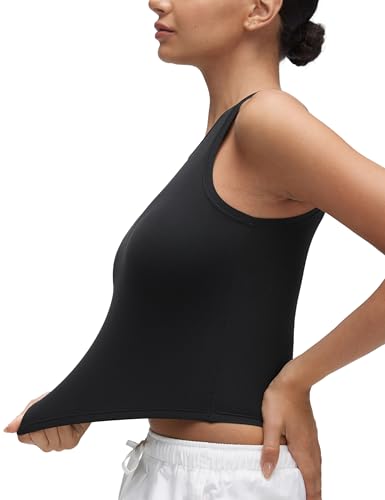 CRZ YOGA Softembrace High Neck Casual Tops for Women Soft Double Lined Sleeveless Shirts Basic Summer Going Out Tanks3