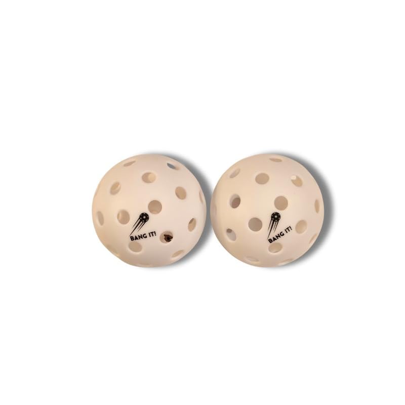 Bang It! 40 Holes Outdoor Pickleball Balls – Pack of 2 | 74mm Diameter Pickleball Balls | USAPA Approved Pickle Ball for Tournament | Play Advanced Aerodynamics | Rotational Molding - White Colour (B0DFQ82819) Amazon Price History, Amazon Price Tracker