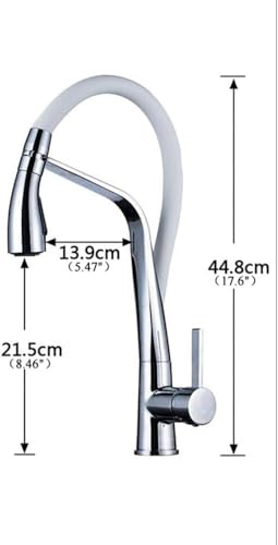 Robinet d'évier de cuisine anti-calcaire chrome blanc grand espacement