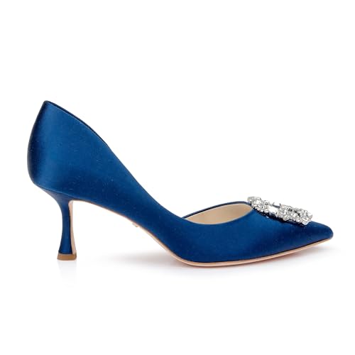 Image of Badgley Mischka Women's Fabia II Kitten Heels with Crystal Buckle