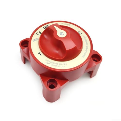 Interruptor principal de batería resistente con control de 3 posiciones para RV y yate, protección de encendido y características de desconexión de campo del alternador, clasificado para uso de 12 V