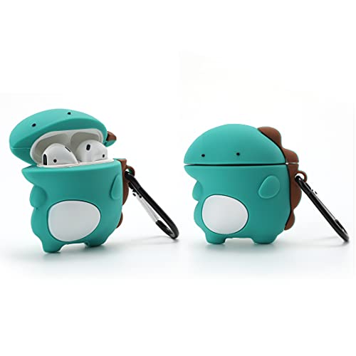 TYOROY 3D Cute Dinosaur Case for Airpod 2nd/Airpod 1st,3D Cute Cartoon Soft Case,Kids Teens Boys Girls Women Lovely Character Dinosaur with Keychain for Airpod 1st&2nd Case (Dinosaur)