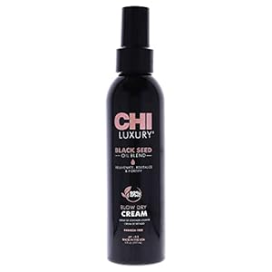 CHI Luxury Black Seed Oil Blow Dry Cream, Moisturizing Styling Cream For Sleek & Smooth Hair, Light-Hold, Sulfate, Paraben & Gluten-Free, 6 Oz