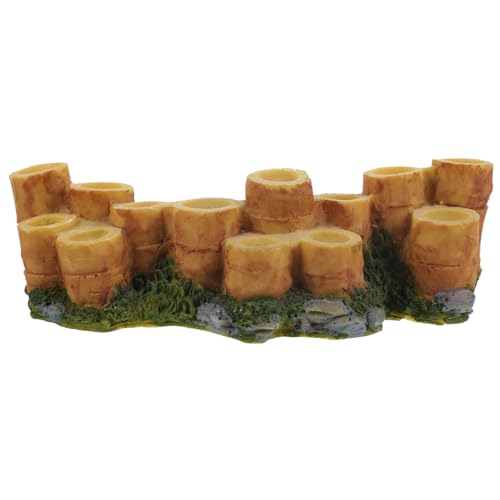 TOBBOMEY Realistic Resin Stump Basking Platform for Reptiles Mini Tree Stake Natural Feel for Pet Turtles