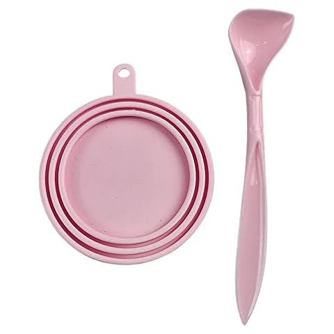 SKYPIA Dog Can Lids Covers Pet Food Can Cover Silicone Can lids Universal Size Fits All Standard Size Can Dishwasher Safe for Different Food Storage (Pink) Cover