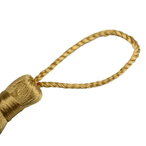 Image of Makhry 20pcs 4.3 Inch Handmade Silky Floss Mini Tiny Craft Tassels with 2-Inch Cord Loop and Small Chinese Knot for Earrings, Souvenir, Bookmarks, DIY Craft Accessory,Tags (#47Champagne)
