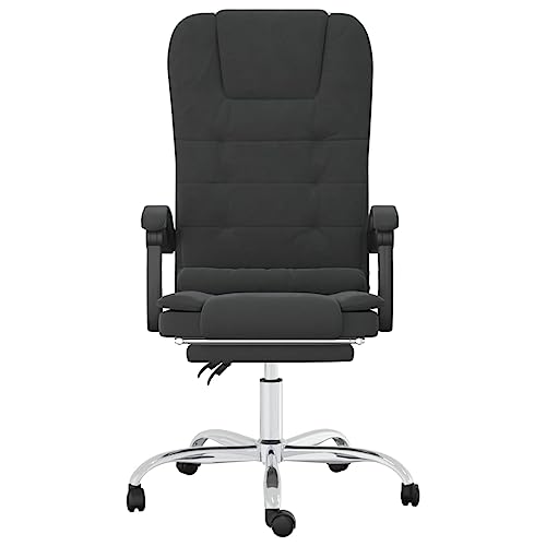 Fauteuil de bureau inclinable noir similicuir ergonomique pivotant roulant - 4